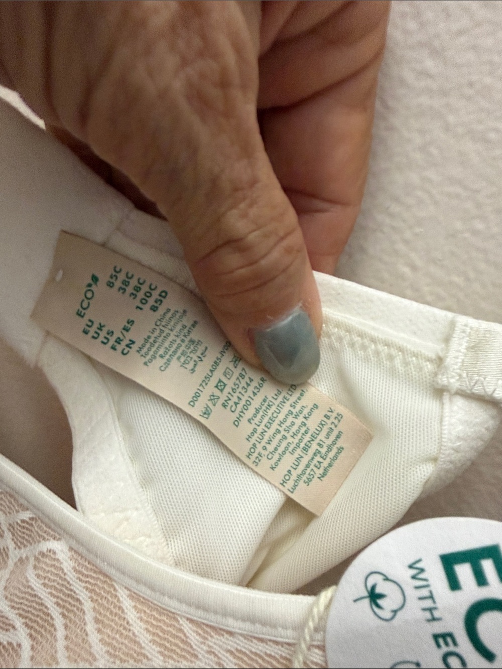 Eco-Friendly Spacer Cup Bra in Ivory Cream - Smooth Support - Picture 3 of 13